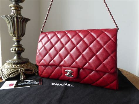 chanel classic clutch red|Chanel envelope clutch.